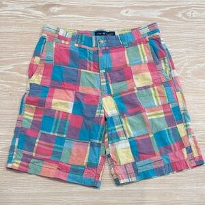 Cape Madras women’s Bermuda Colorful Patchwork Plaid Shorts sz 4